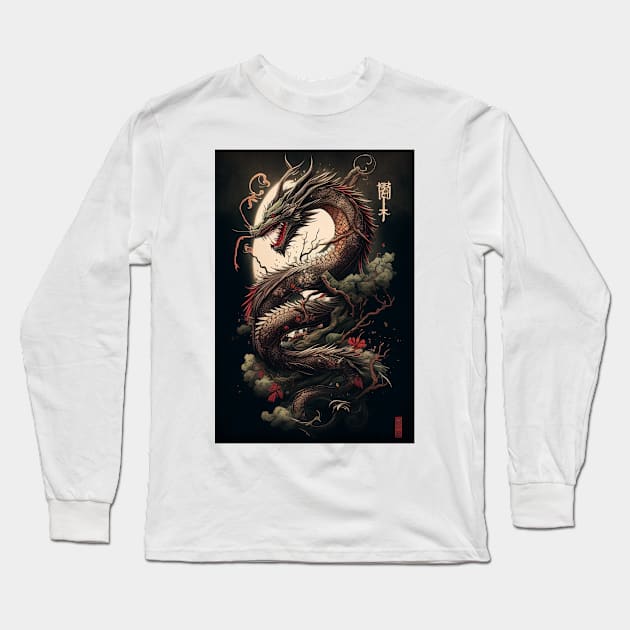 Japanese dragon art Long Sleeve T-Shirt by simonebonato99@gmail.com